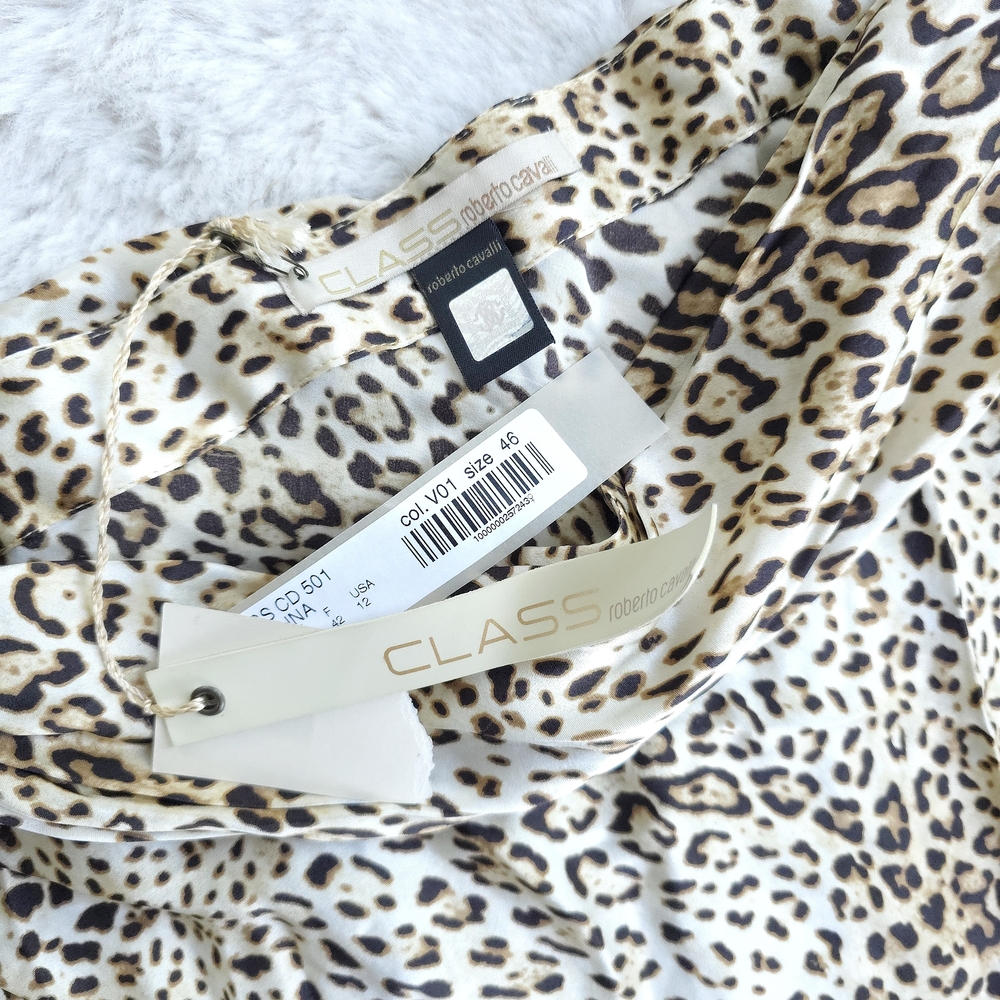 Deadstock Roberto Cavalli Class SS2004 Cheetah Office Siren Slip Silk Skirt - Picture 5 of 8